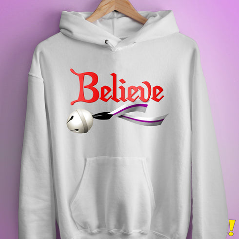 Believe Demisexual Pride Jingle Bell Hoodie - White
